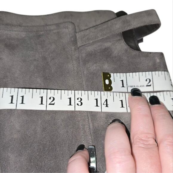 Via Spiga PArca GREY SUEDE KNEE HIGH HEELED BOOTS SIZE 6.5 - Picture 4 of 13